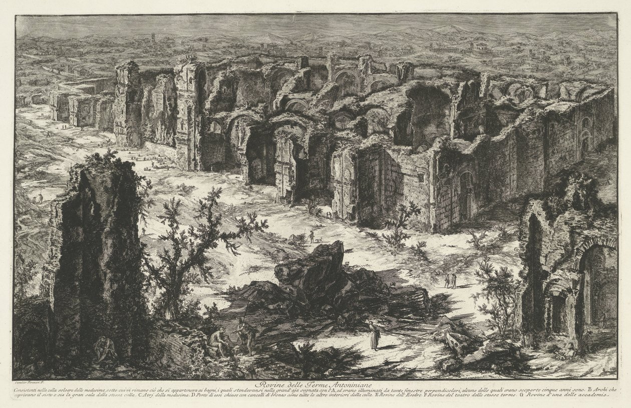 Thermen van Caracalla te Rome door Giovanni Battista Piranesi