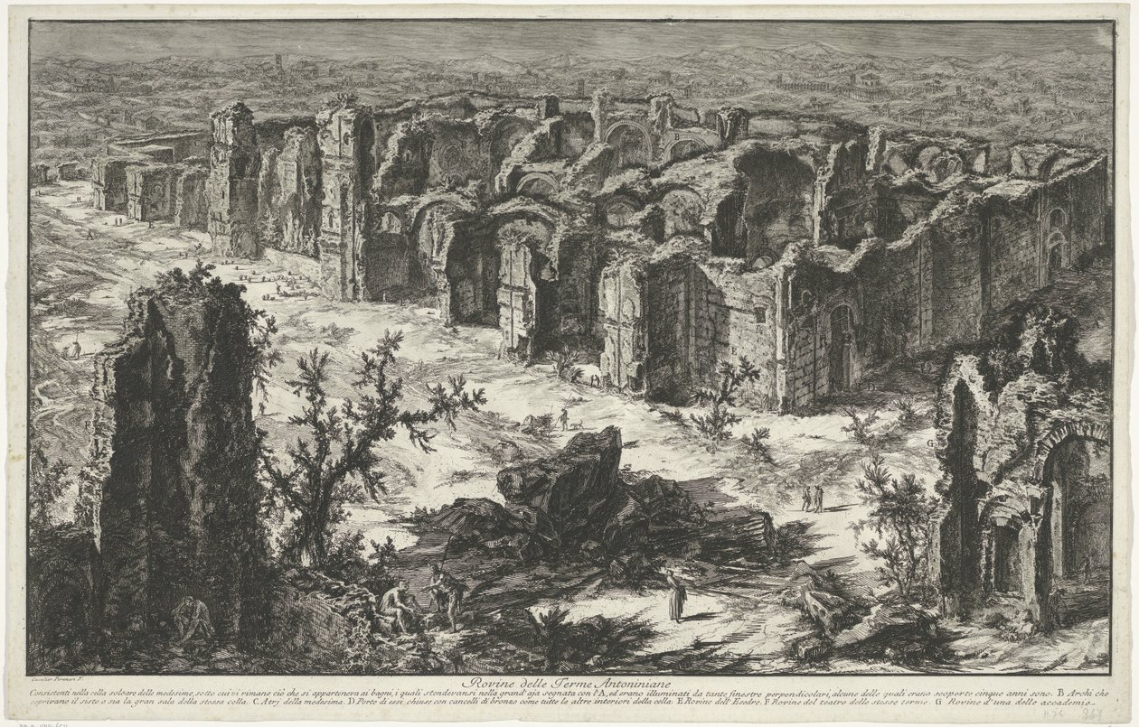 Thermen van Caracalla te Rome door Giovanni Battista Piranesi