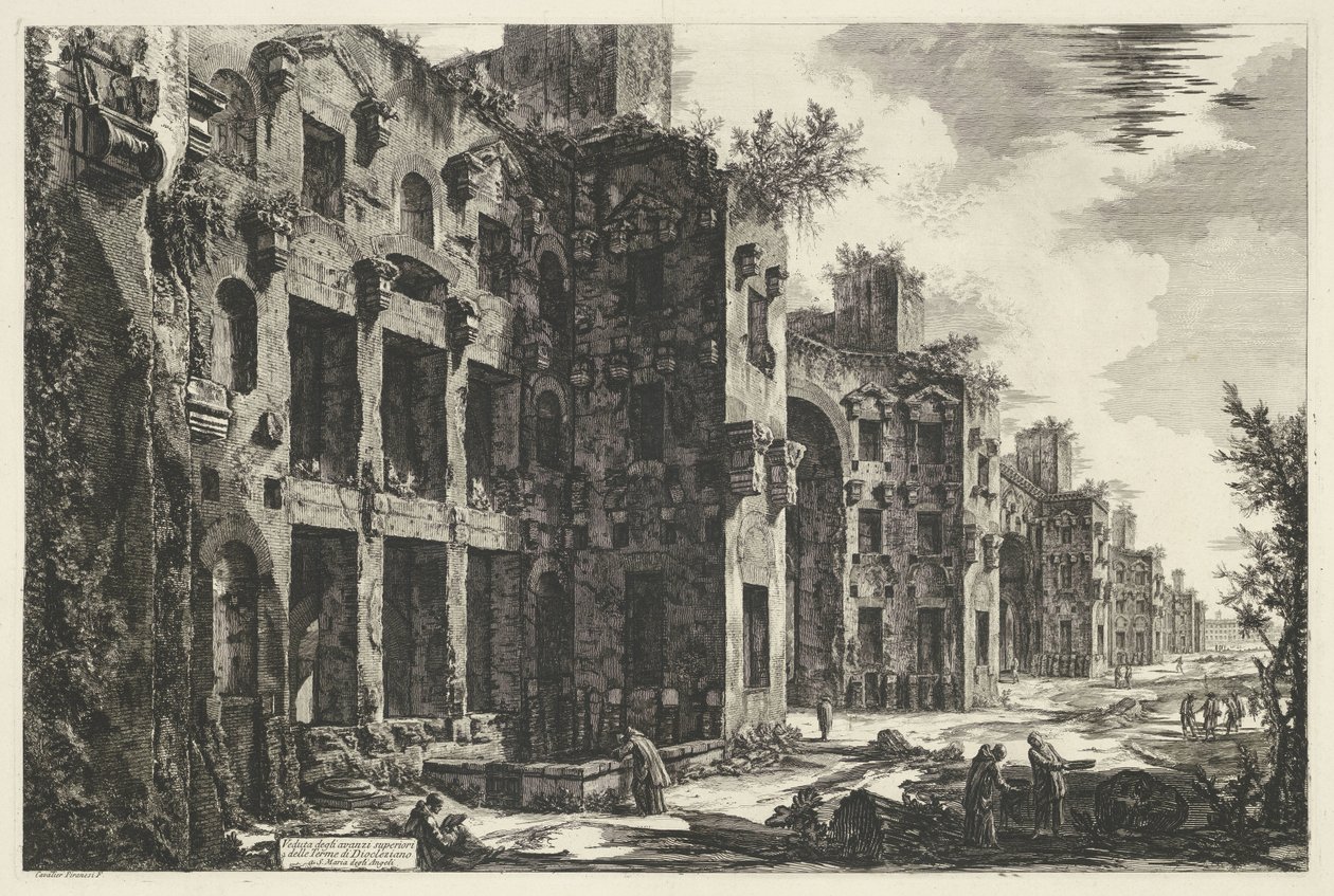 Thermen van Diocletianus te Rome door Giovanni Battista Piranesi