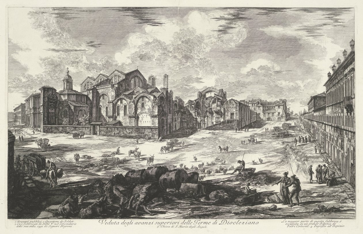 Thermen van Diocletianus te Rome door Giovanni Battista Piranesi