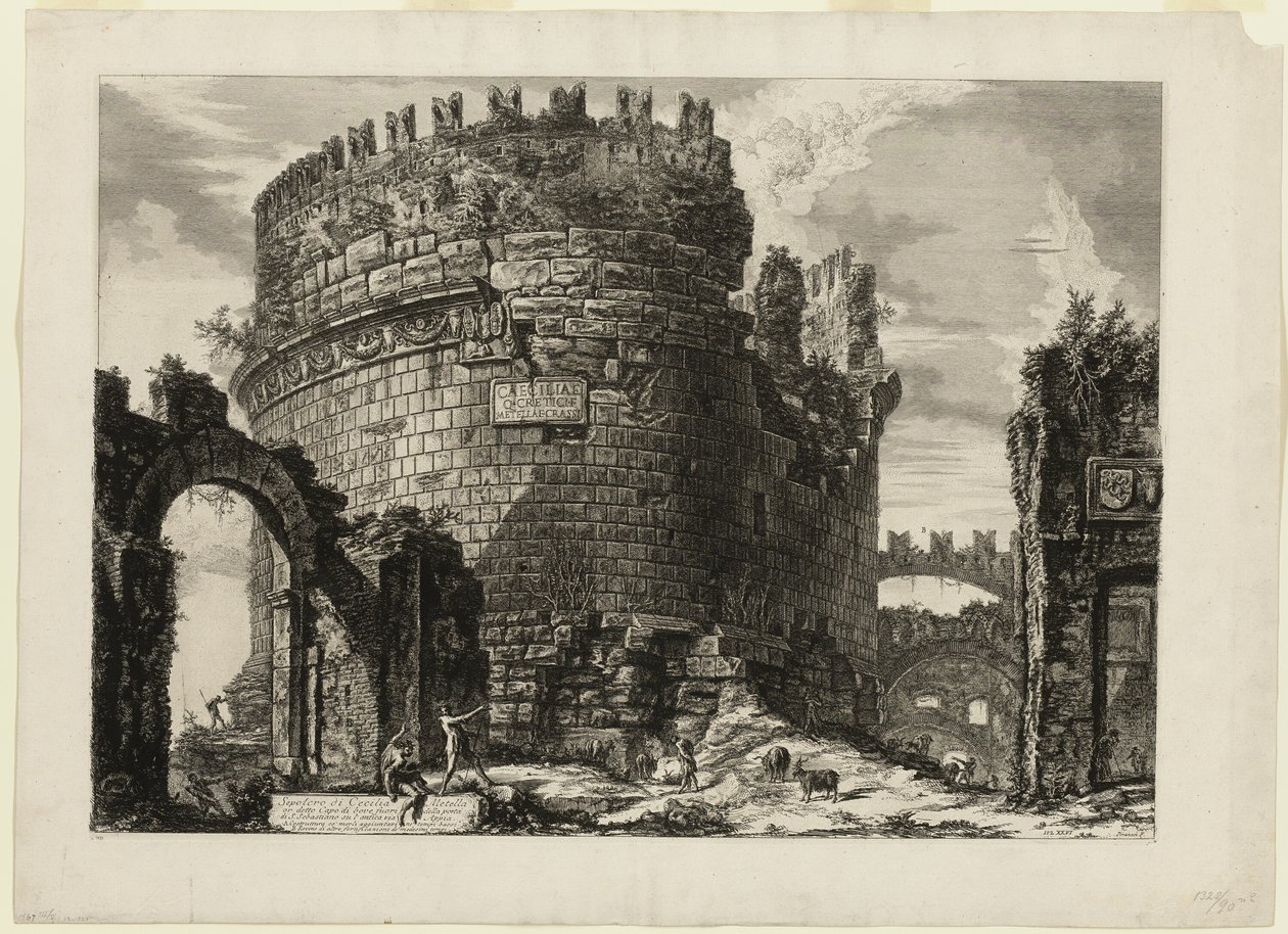 Graf van Caecilia Metella, uit Gezicht op Rome door Giovanni Battista Piranesi
