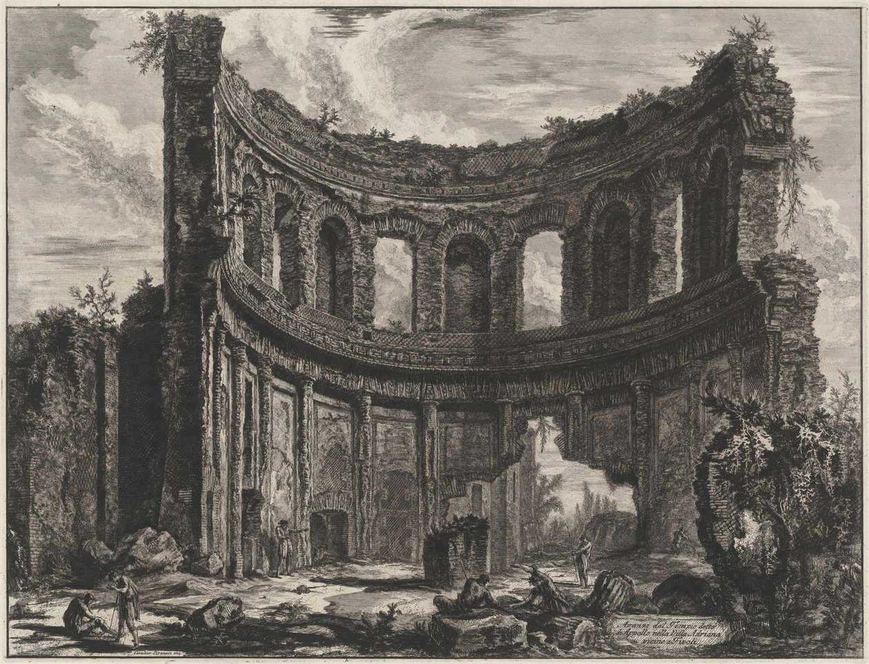 Overblijfselen van de zogenoemde Apollotempel in de Villa Adriana nabij Tivoli (uit: Vedute di Roma) door Giovanni Battista Piranesi