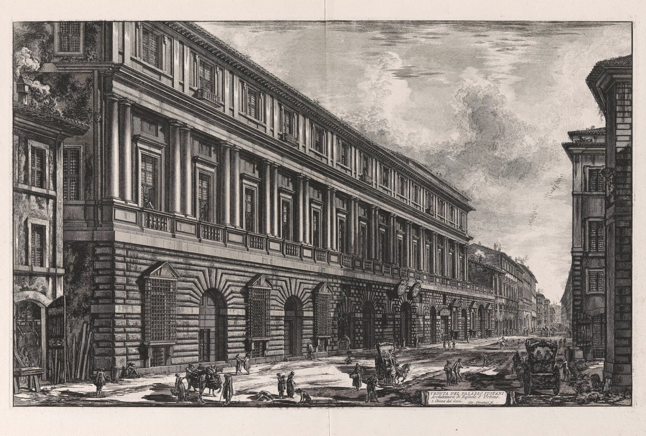 Veduta del Palazzo Stopani. Architettura di Rafaele d door Giovanni Battista Piranesi
