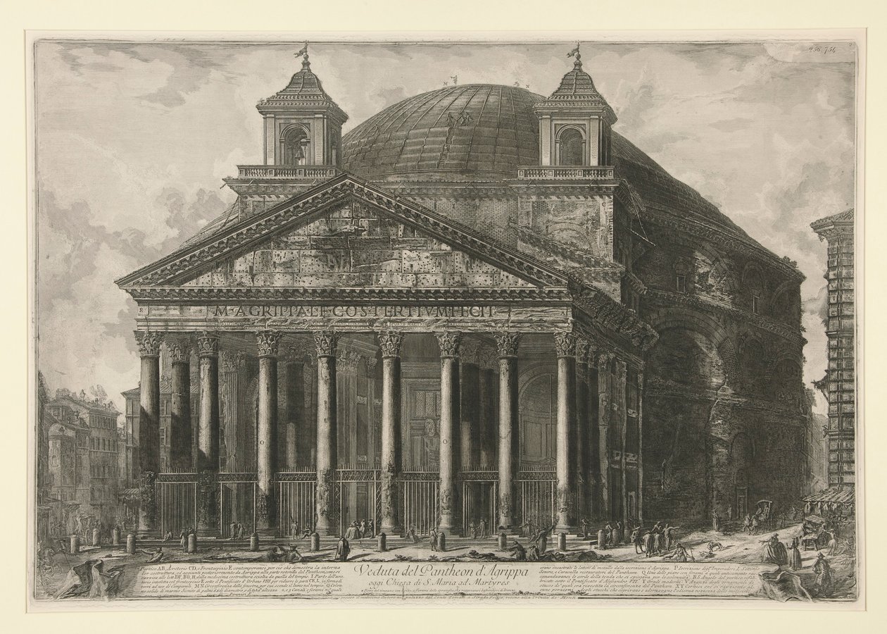 Gezicht op het Pantheon door Giovanni Battista Piranesi