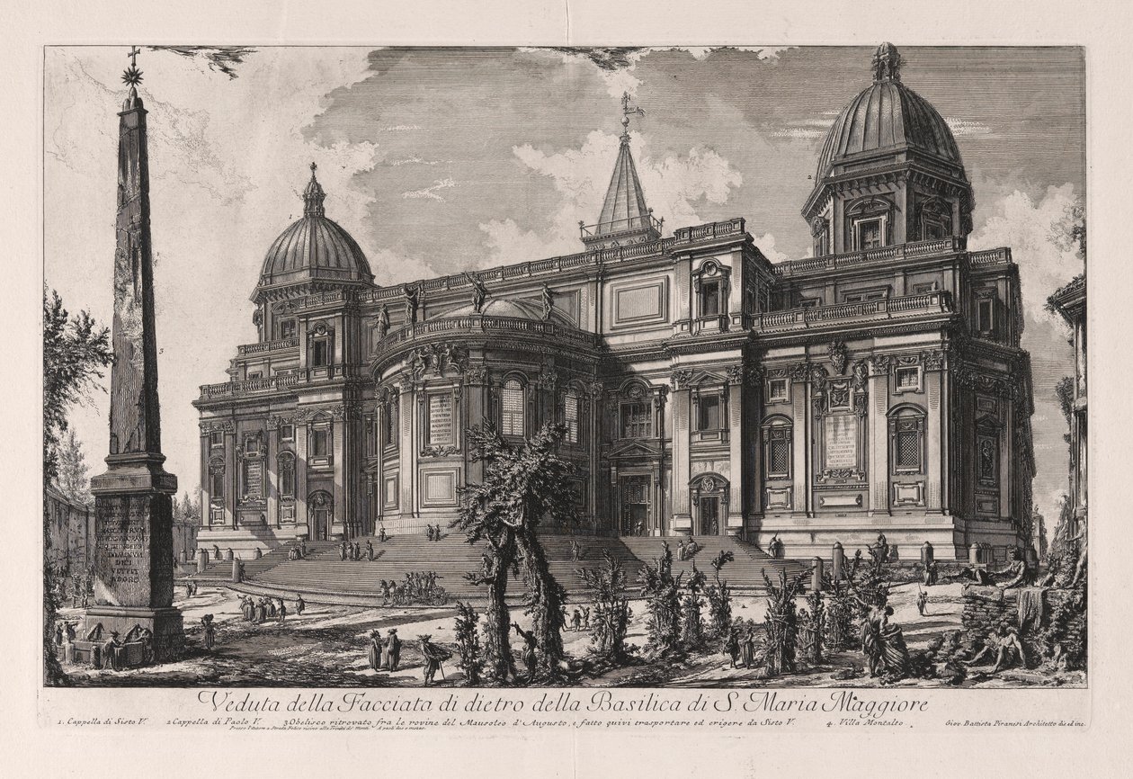 Veduta della Facciata di dietro della Basilica di S. Maria Maggiore, uit Vedute di Roma door Giovanni Battista Piranesi