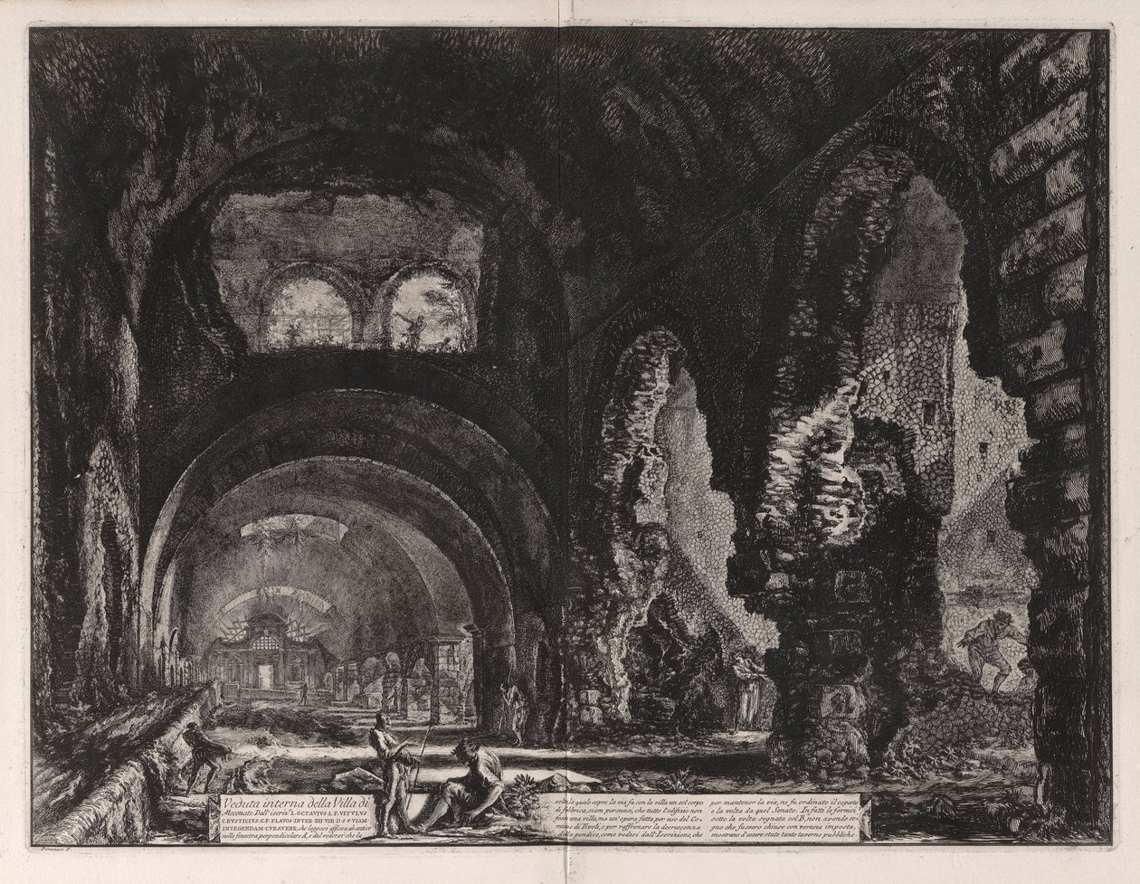 Veduta interna della Villa di Mecenate door Giovanni Battista Piranesi