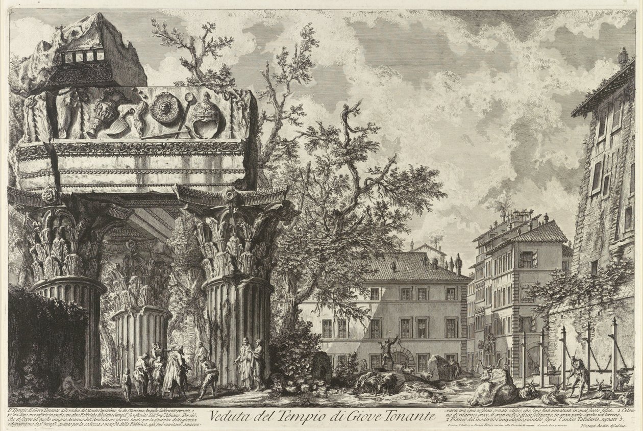 Veduta met de Tempel van Jupiter door Giovanni Battista Piranesi