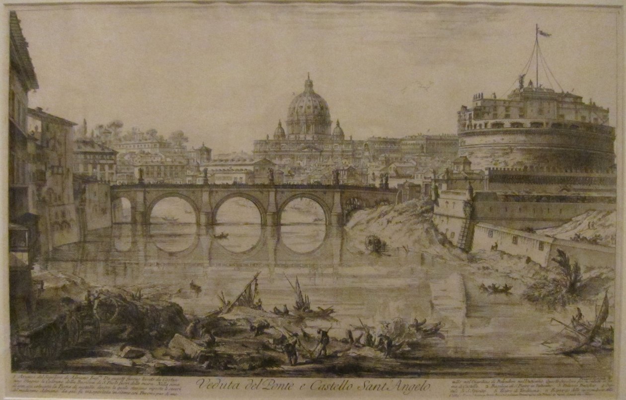 Gezicht op de brug en het Castel Sant