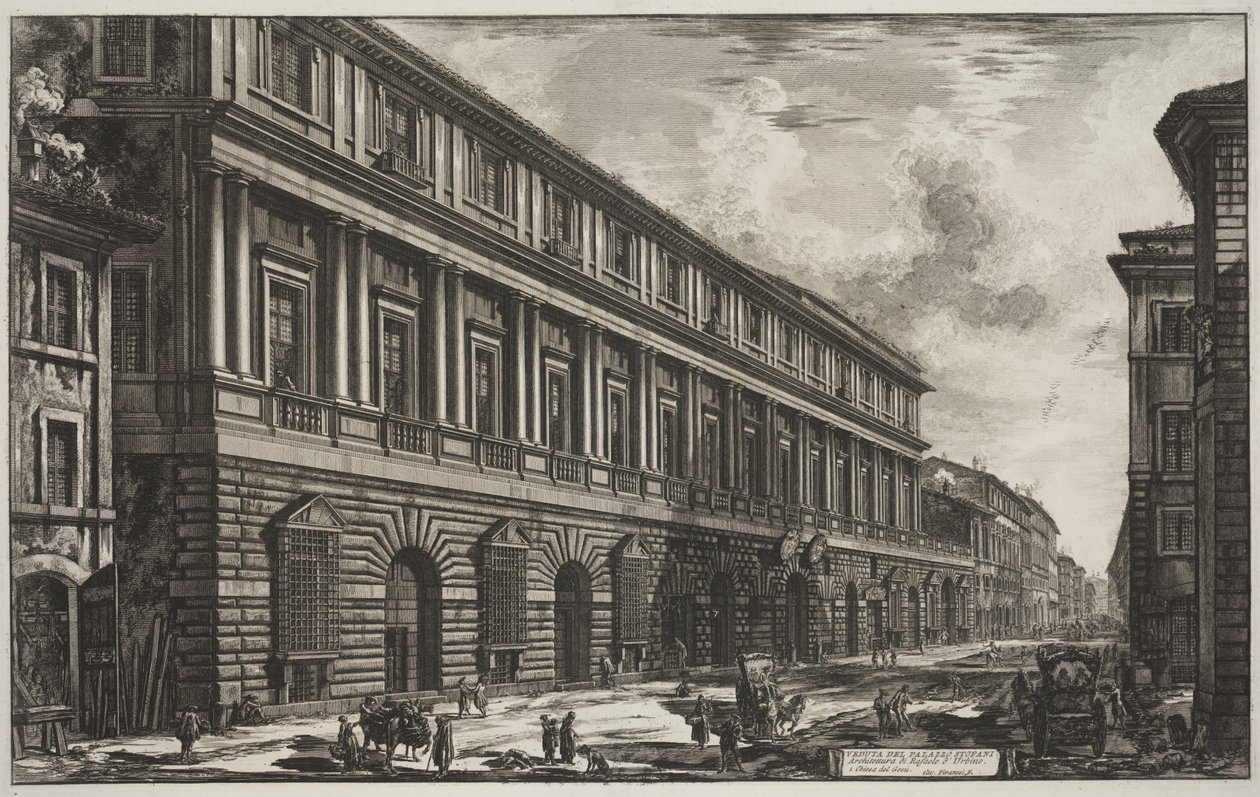 Uitzicht op het Palazzo Stopani ontworpen door Raphael van Urbino door Giovanni Battista Piranesi