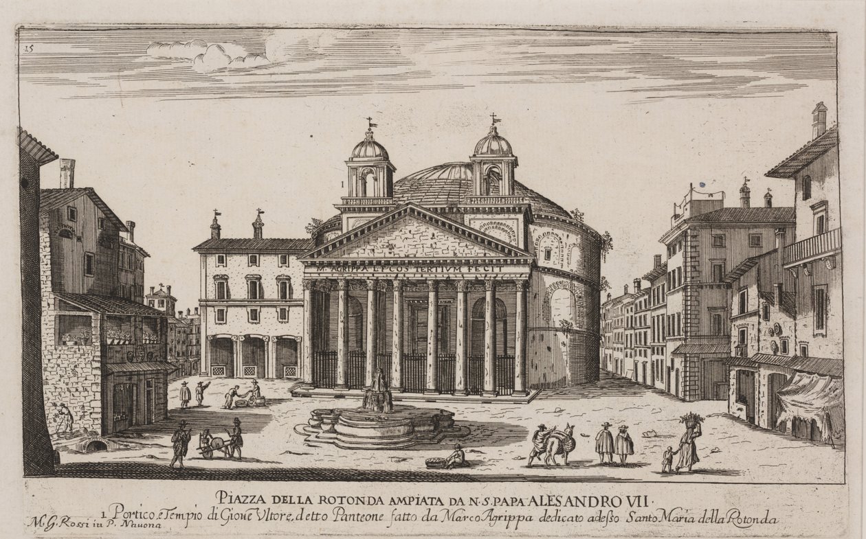 Uitzicht op het Pantheon, c.1778-92 (ets) door Giovanni Battista Piranesi