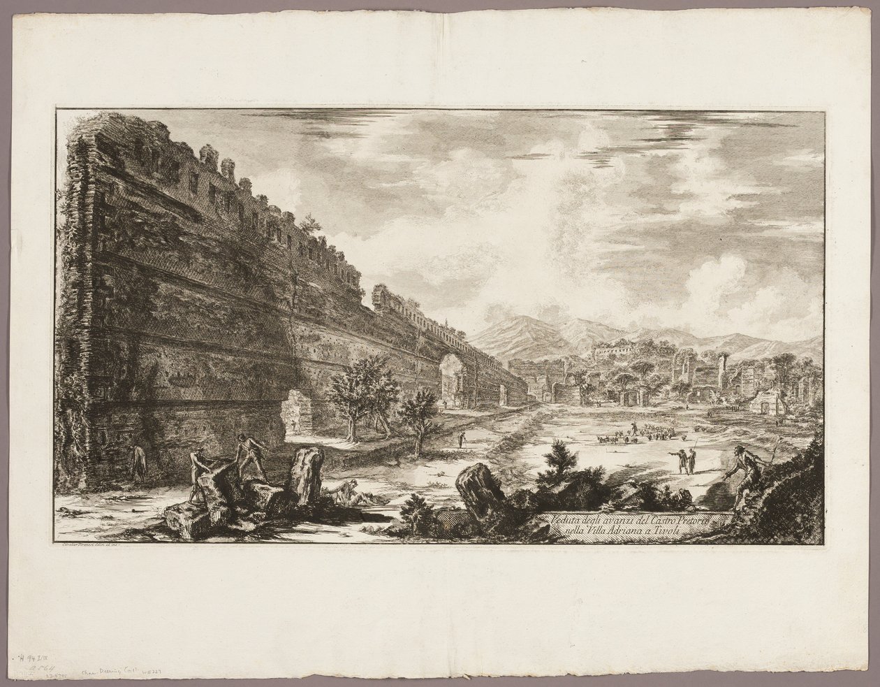 Gezicht op de overblijfselen van het Praetoriaanse Fort [de Poecile], Hadrianus