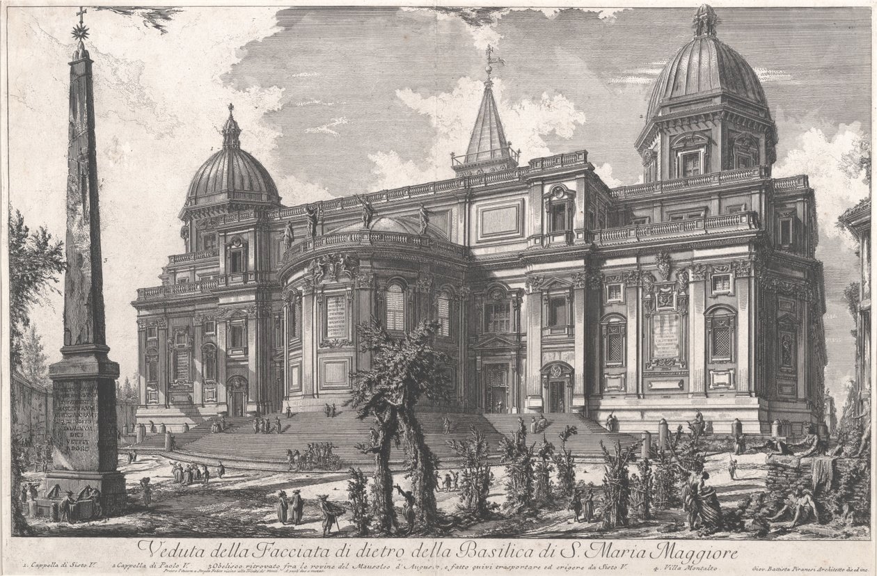 Uitzicht op de achteringang van de Basiliek van S. Maria Maggiore door Giovanni Battista Piranesi