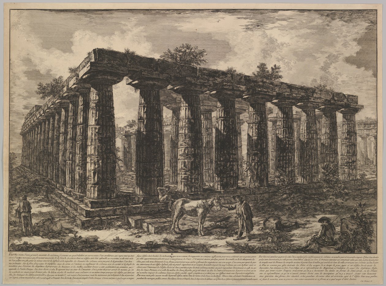 Uitzicht met de Resten van een Grote Omheining van Kolommen, ca. 1748 door Giovanni Battista Piranesi