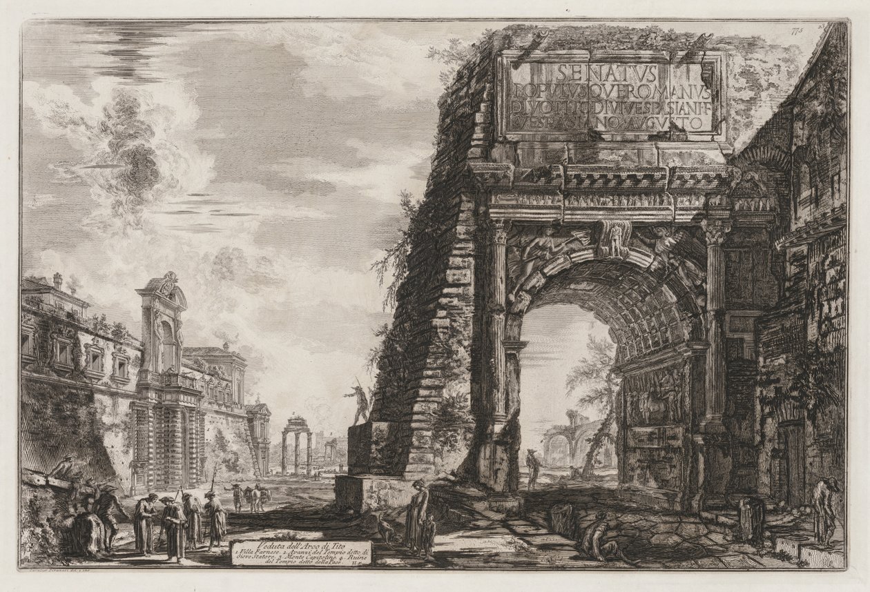 Gezichten van Rome: De Boog van Titus, 1776 door Giovanni Battista Piranesi