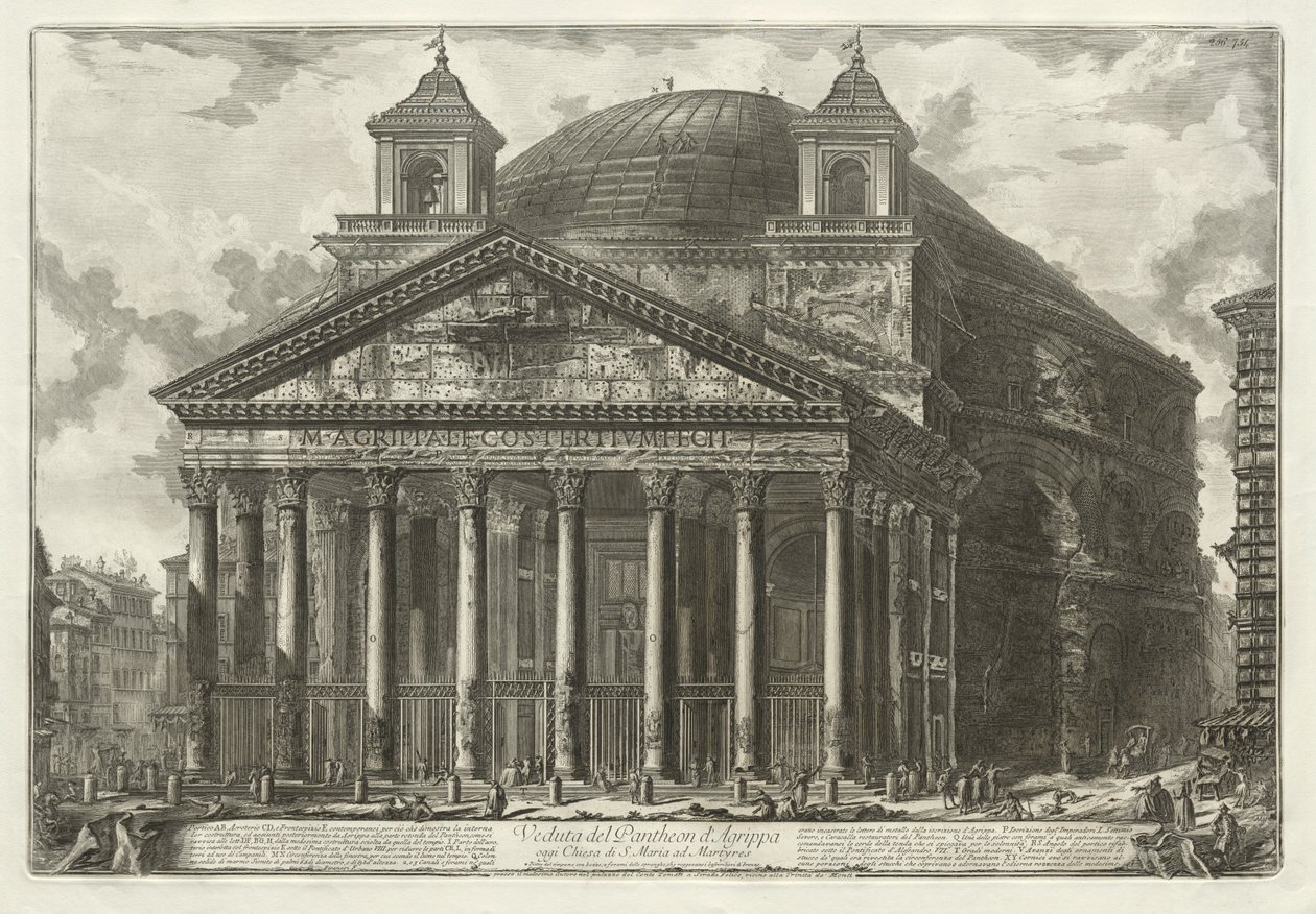 Gezichten van Rome: Het Pantheon door Giovanni Battista Piranesi