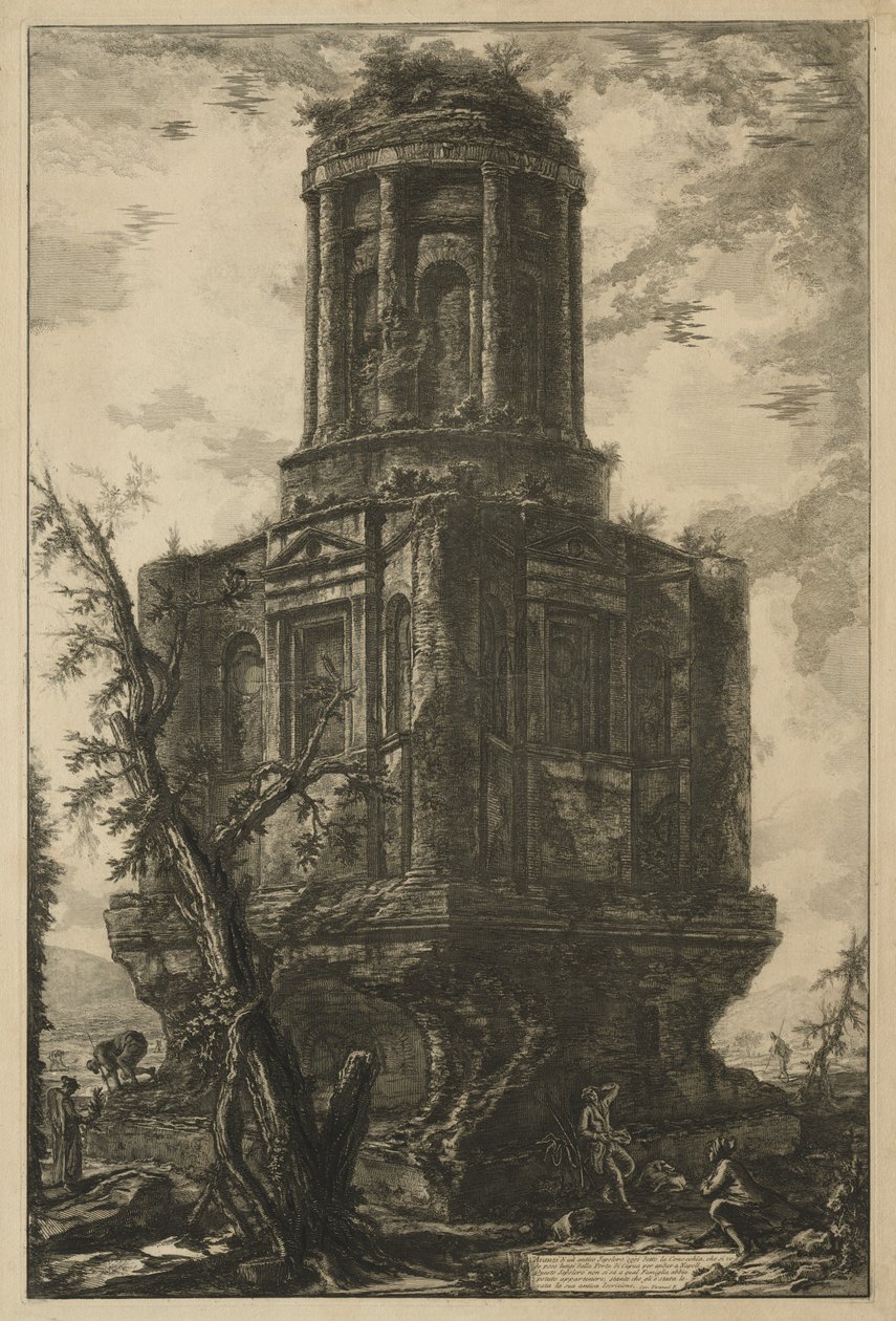 Gezichten van Rome: Het graf, genaamd La Connocchia door Giovanni Battista Piranesi