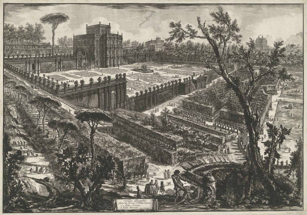 Villa Doria Pamphili te Rome door Giovanni Battista Piranesi
