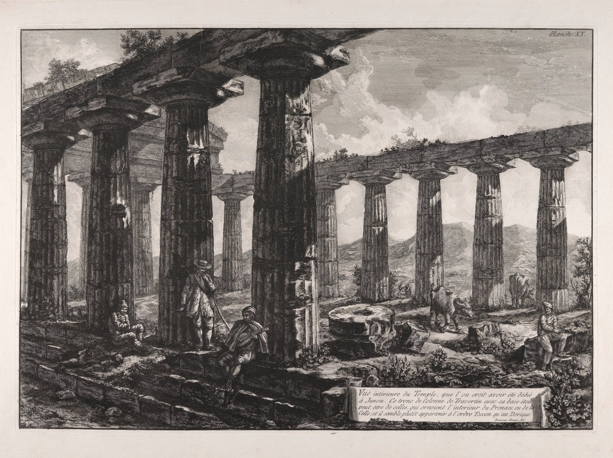 Vue intérieure du Temple, que l door Giovanni Battista Piranesi