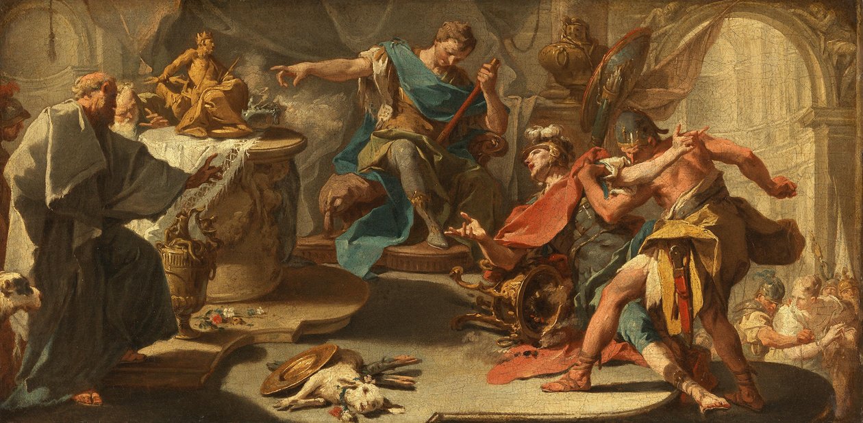 De heilige Eustachius weigert afgodenverering door Giovanni Battista Pittoni