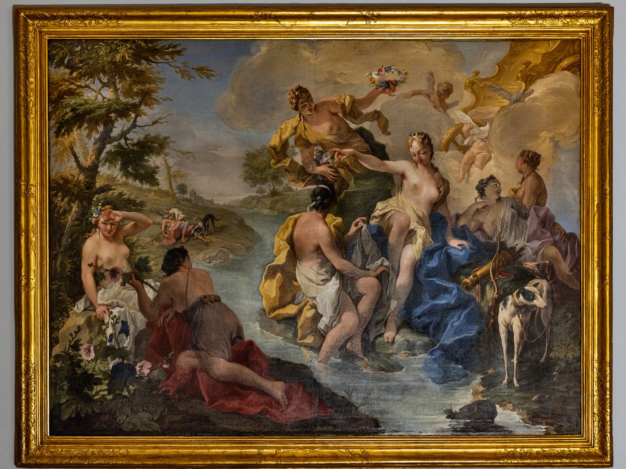 Diana en de nimfen door Giovanni Battista Pittoni