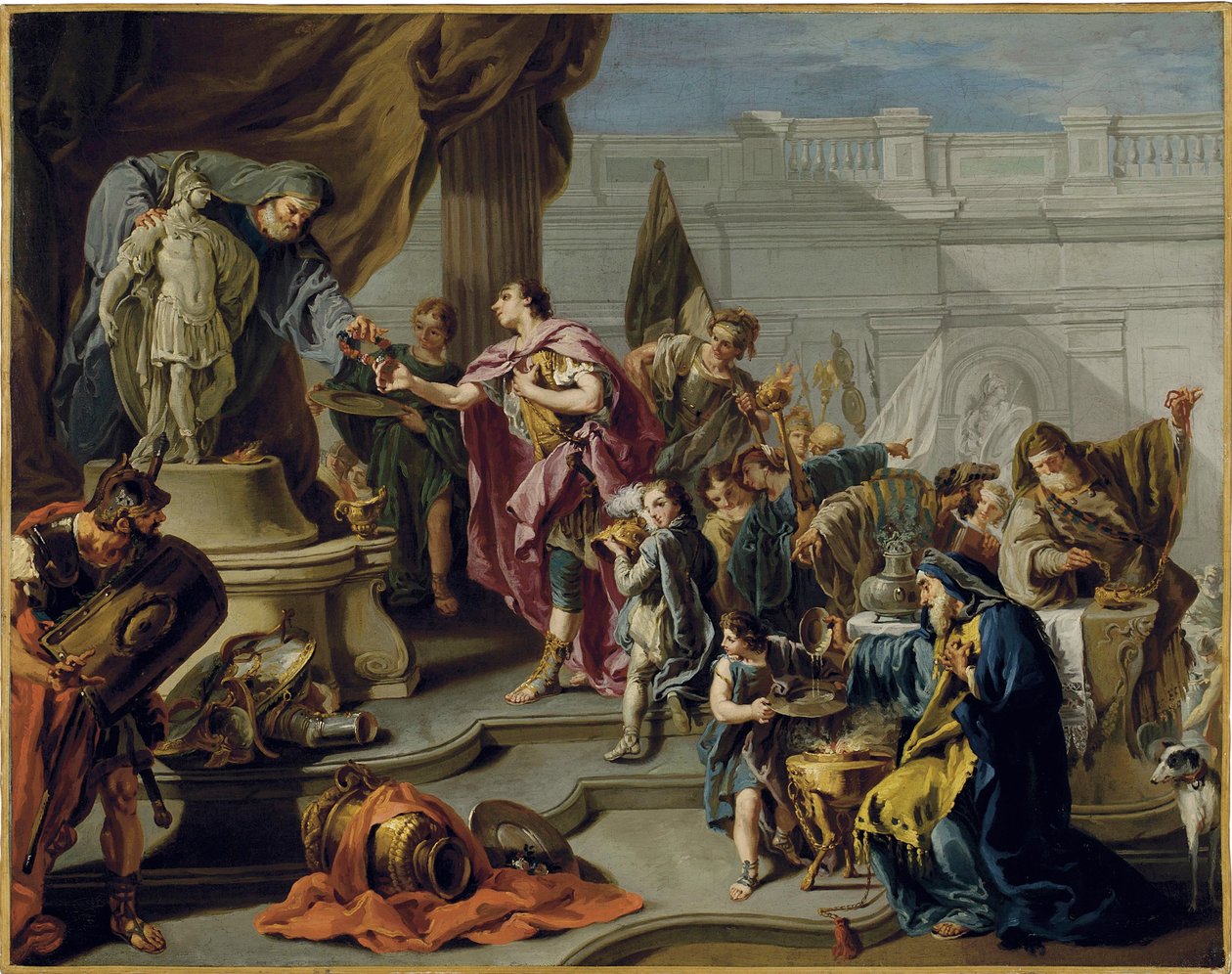 Scipio brengt eer aan Mars door Giovanni Battista Pittoni