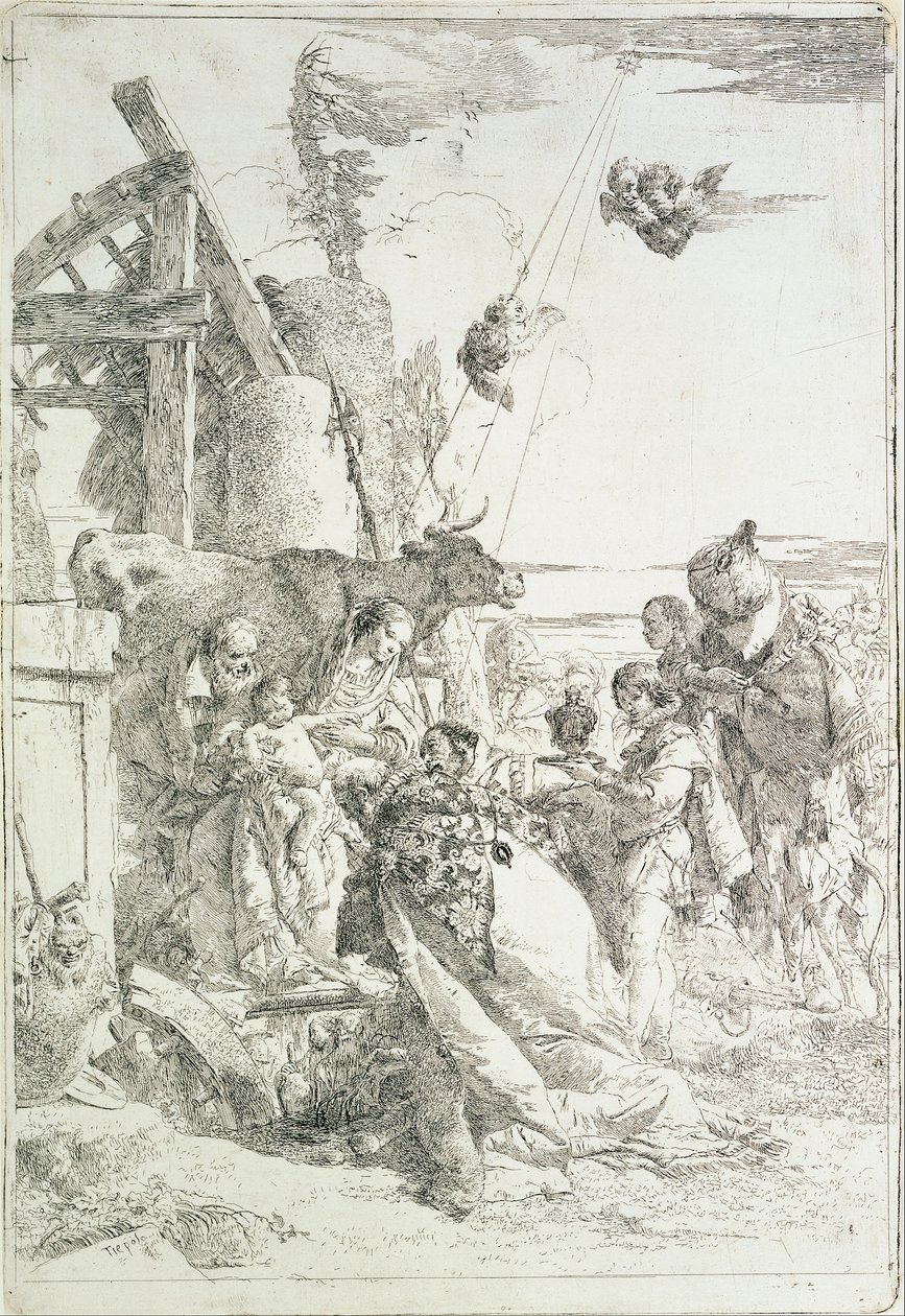 Aanbidding van de Wijzen door Giovanni-Battista Tiepolo