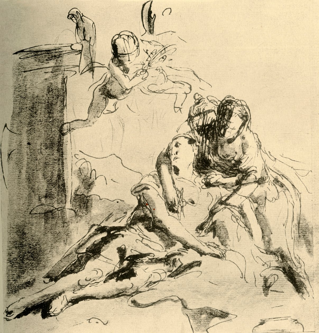 Angelica verzorgt de wonden van Medor, c1757, 1928 door Giovanni Battista Tiepolo