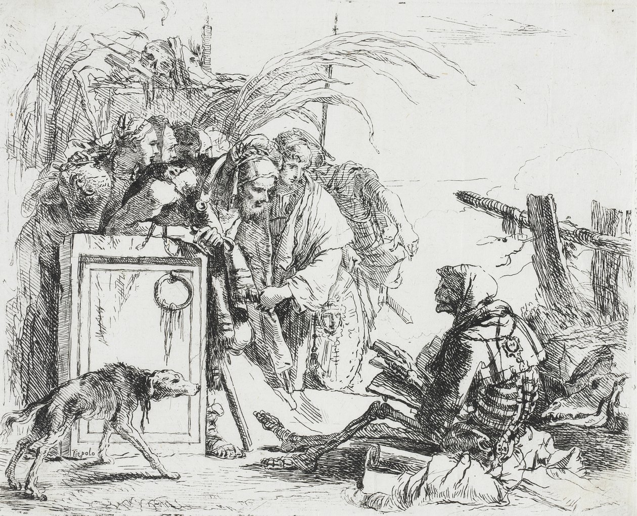De dood verleent audiëntie door Giovanni Battista Tiepolo