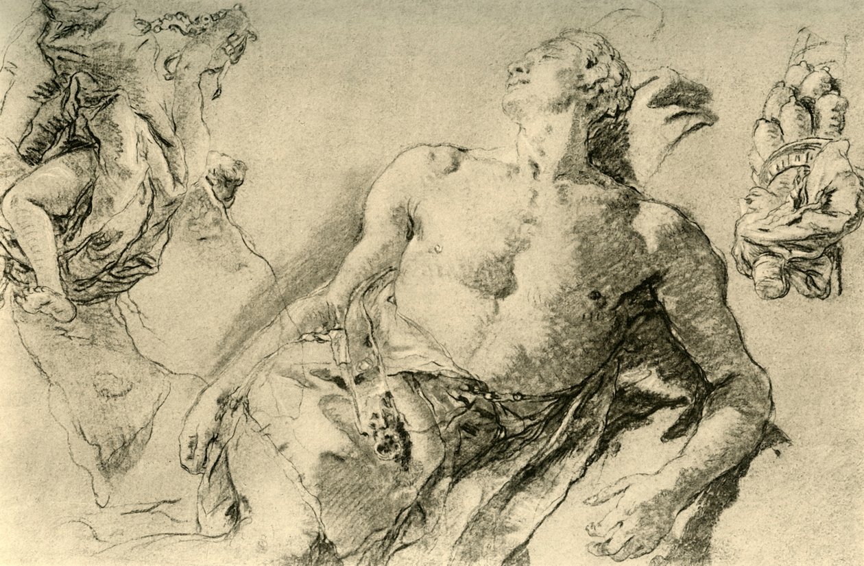 Detailstudie voor de hyacint in Bückeburg, ca. 1752 door Giovanni Battista Tiepolo
