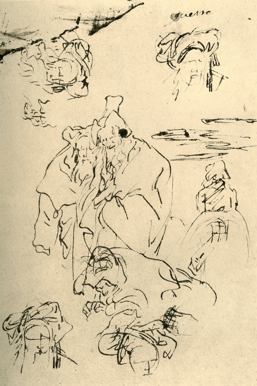 Figuren en hoofden van oosterlingen door Giovanni Battista Tiepolo