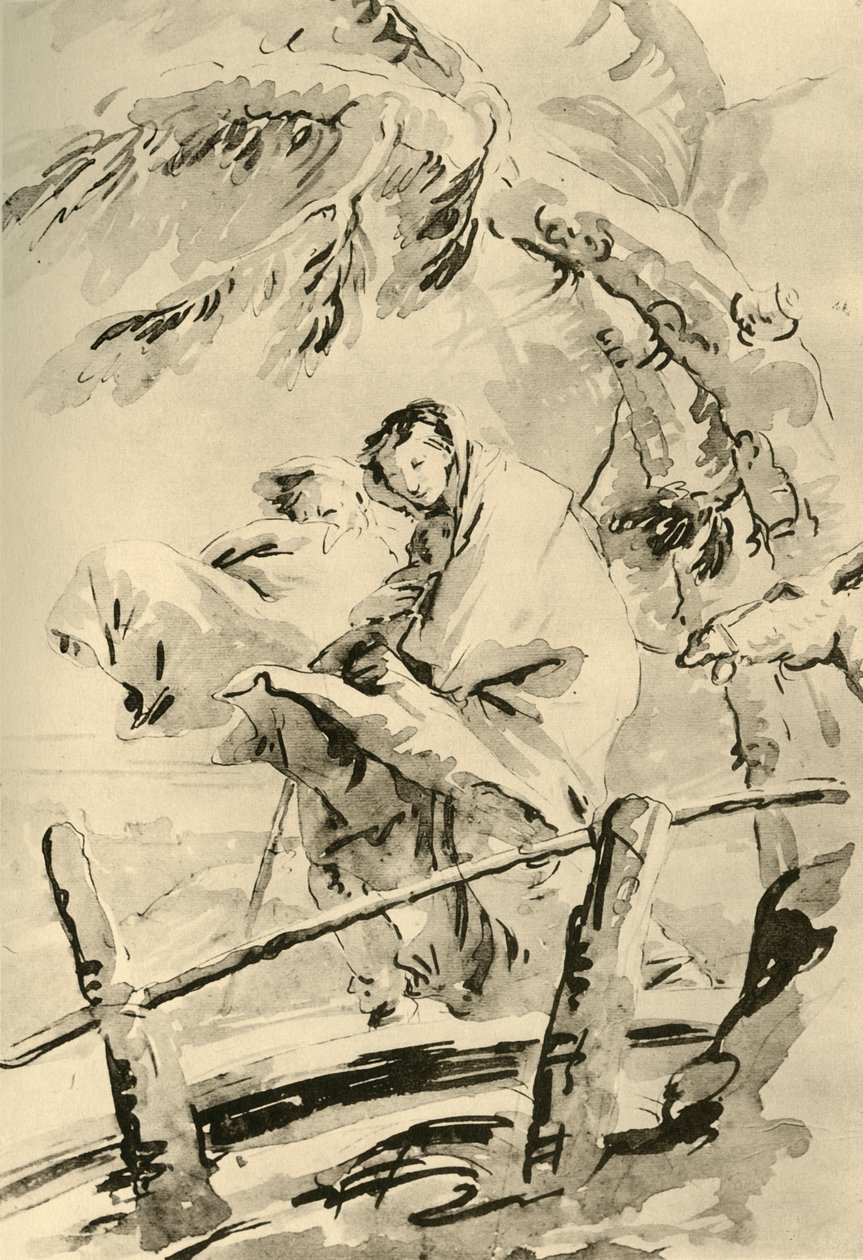 Vlucht naar Egypte, voor 1752, 1928 door Giovanni Battista Tiepolo