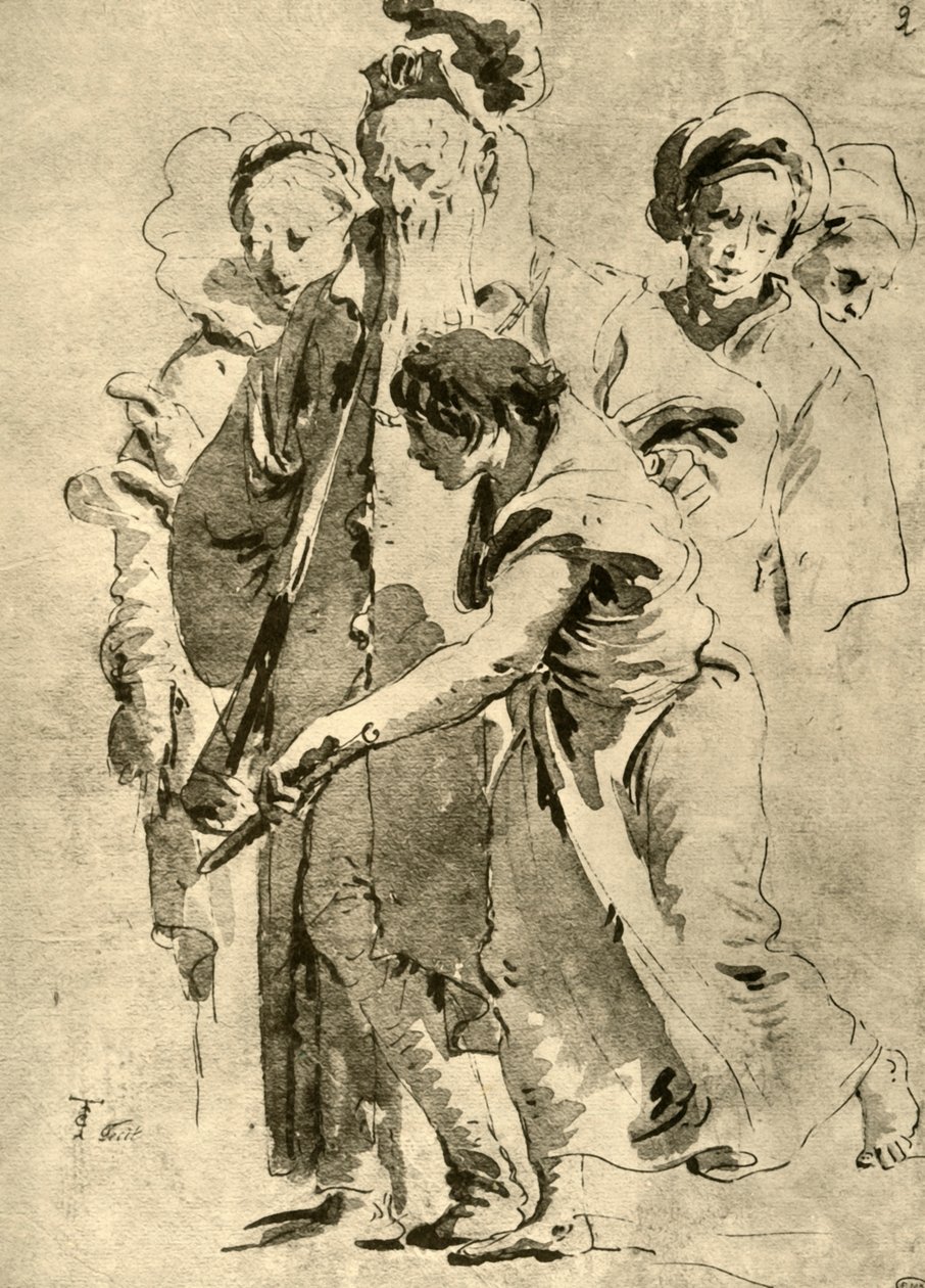 Groep figuren door Giovanni Battista Tiepolo