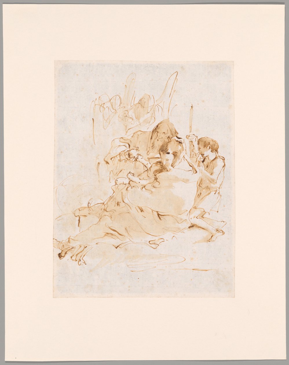 Heilige Familie met Johannes en twee engelen door Giovanni Battista Tiepolo