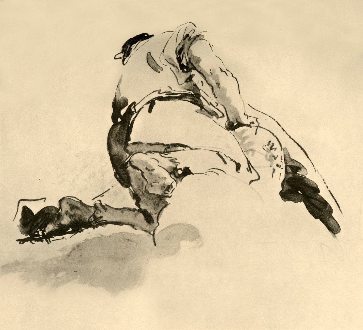 Knielende Figuur gezien van achteren, midden 18e eeuw, 1928 door Giovanni Battista Tiepolo