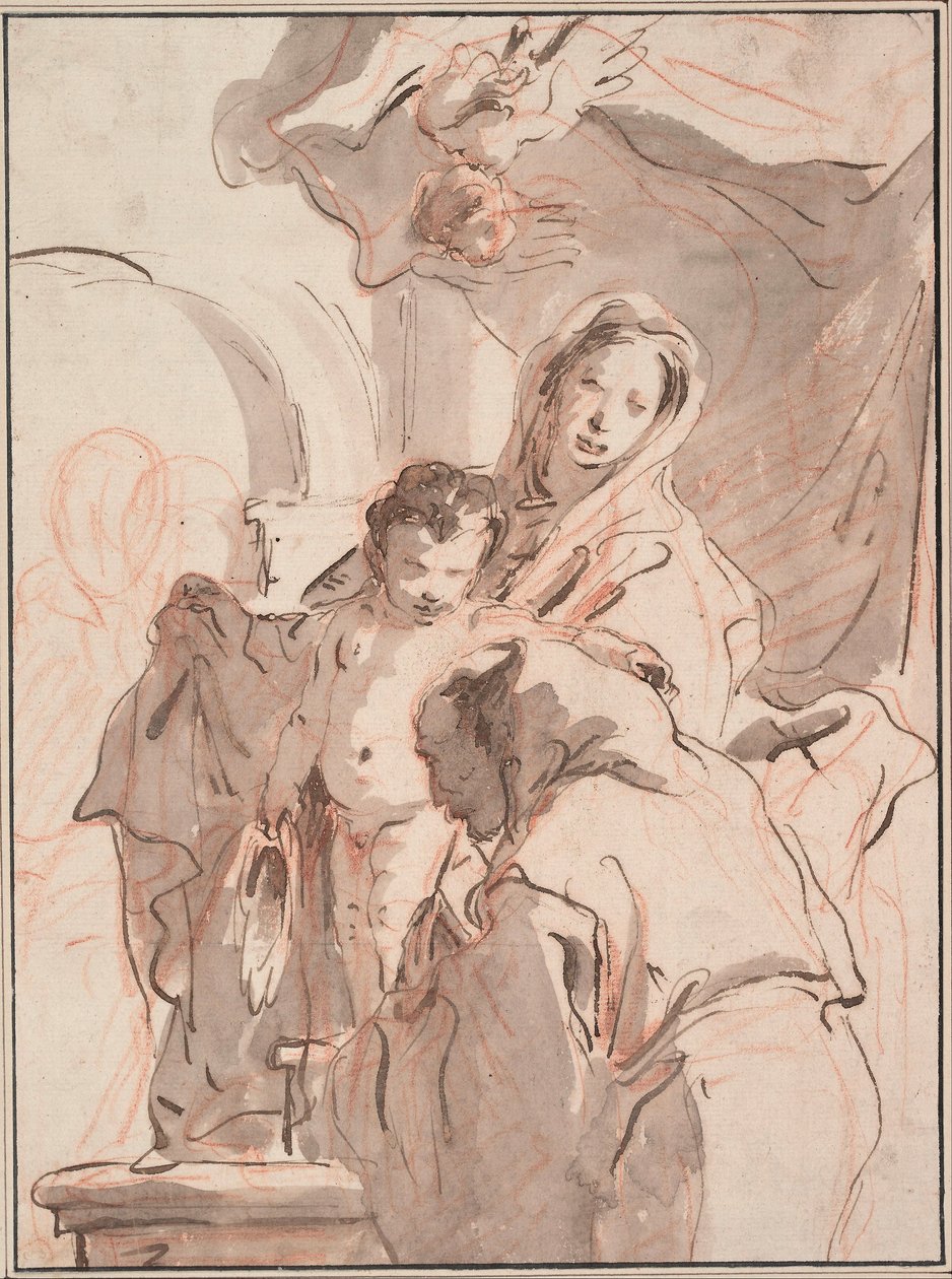 Madonna en kind met heilige door Giovanni Battista Tiepolo