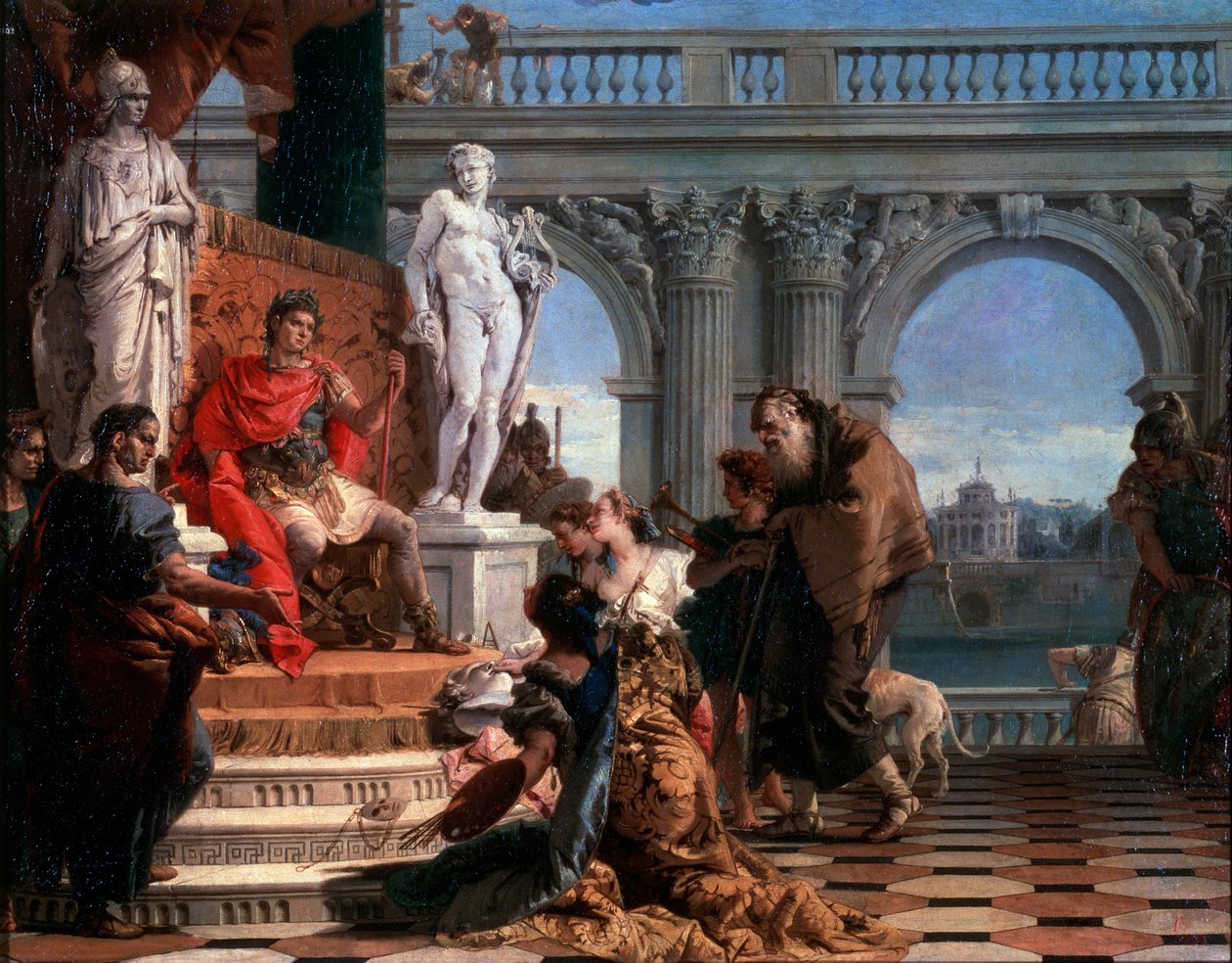 Maecenas presenteert de kunsten aan Augustus door Giovanni Battista Tiepolo