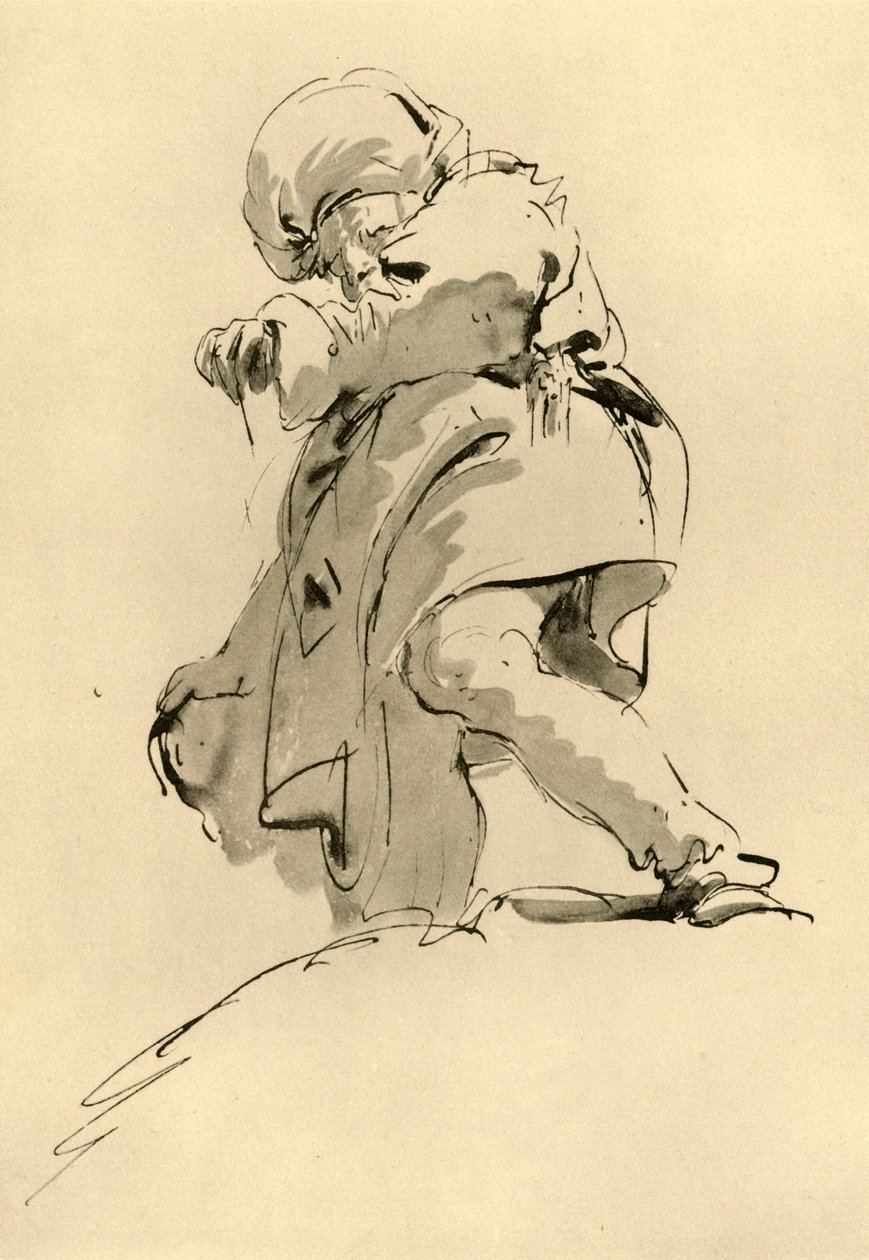 Man met tulband, midden 18e eeuw, 1928 door Giovanni Battista Tiepolo