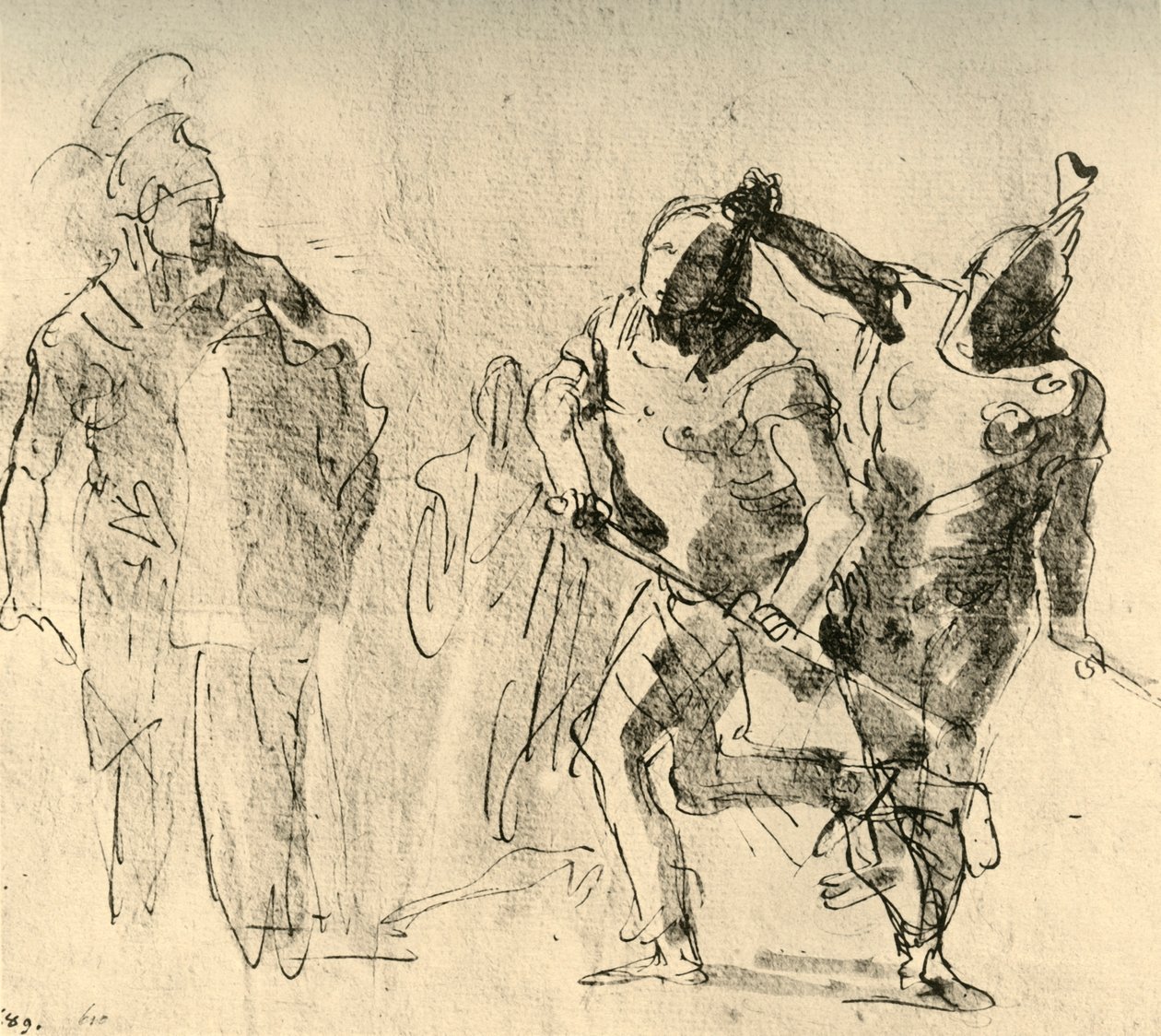Minerva tempert de woede van Achilles door Giovanni Battista Tiepolo