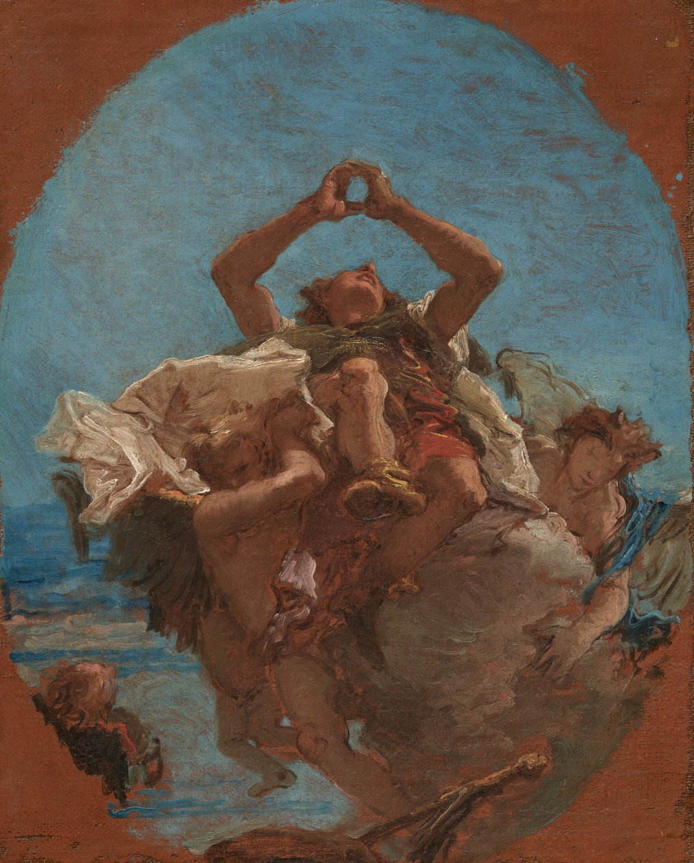 Der heilige Rochus von Engeln in den Himmel getragen door Giovanni Battista Tiepolo