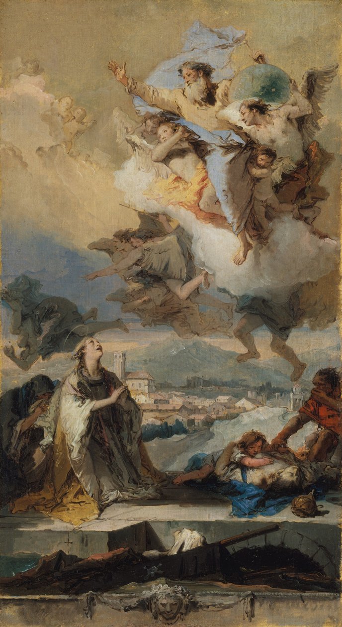 Sint Thecla bidt voor de pestlijders, 1758-59 door Giovanni Battista Tiepolo