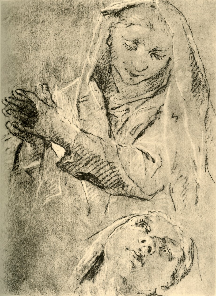 Studies van een Madonna, midden 18e eeuw, 1928 door Giovanni Battista Tiepolo