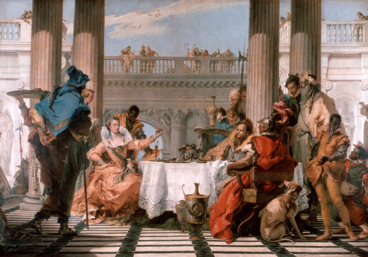 Het banket van Cleopatra door Giovanni Battista Tiepolo