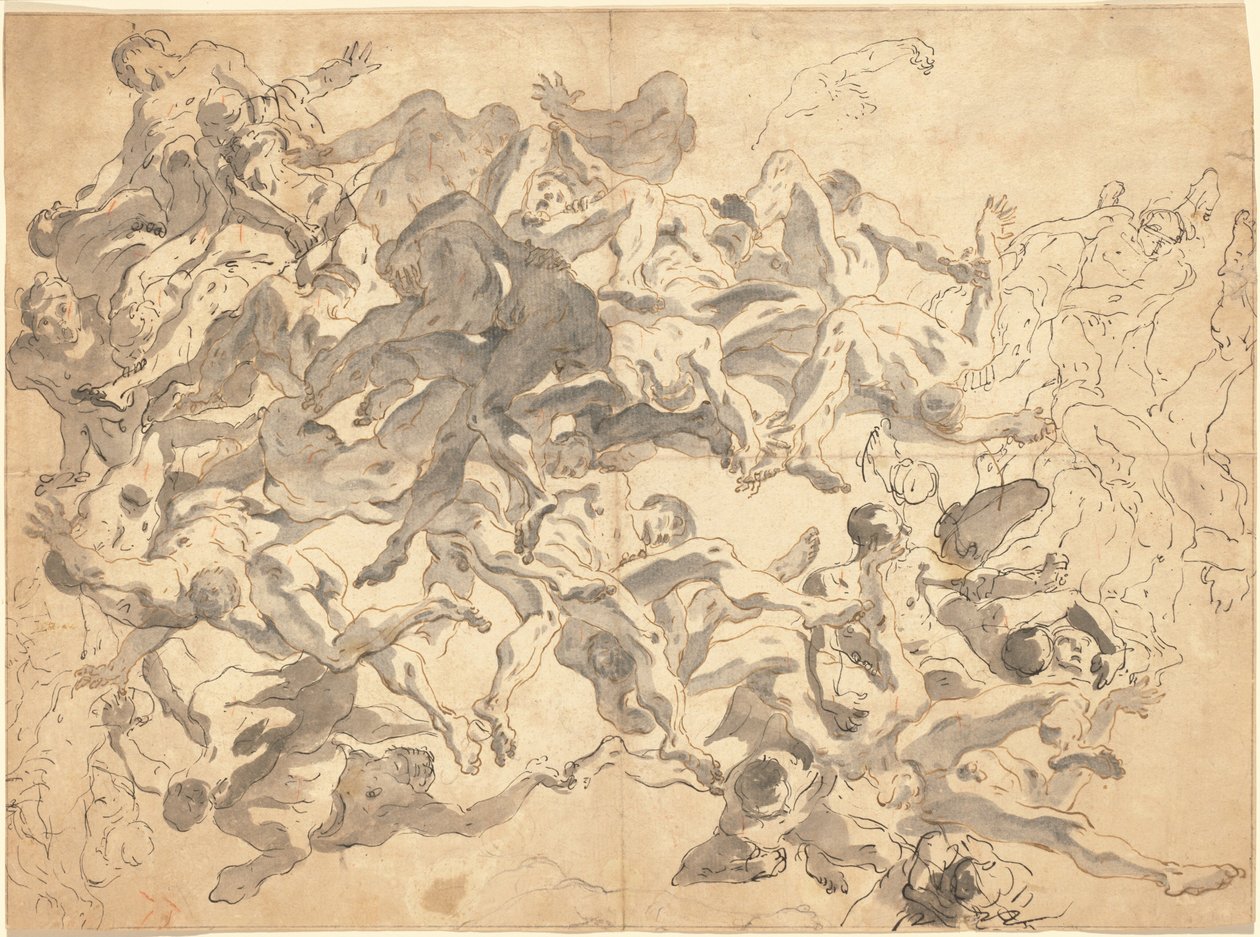De val van de opstandige engelen door Giovanni Battista Tiepolo