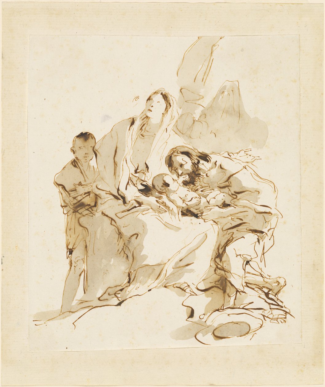 De Heilige Familie door Giovanni Battista Tiepolo