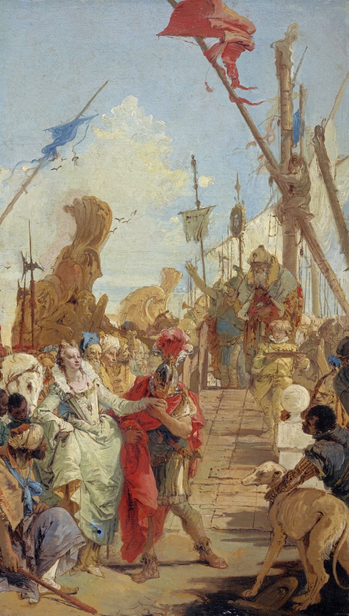 De ontmoeting tussen Antonius en Cleopatra door Giovanni Battista Tiepolo