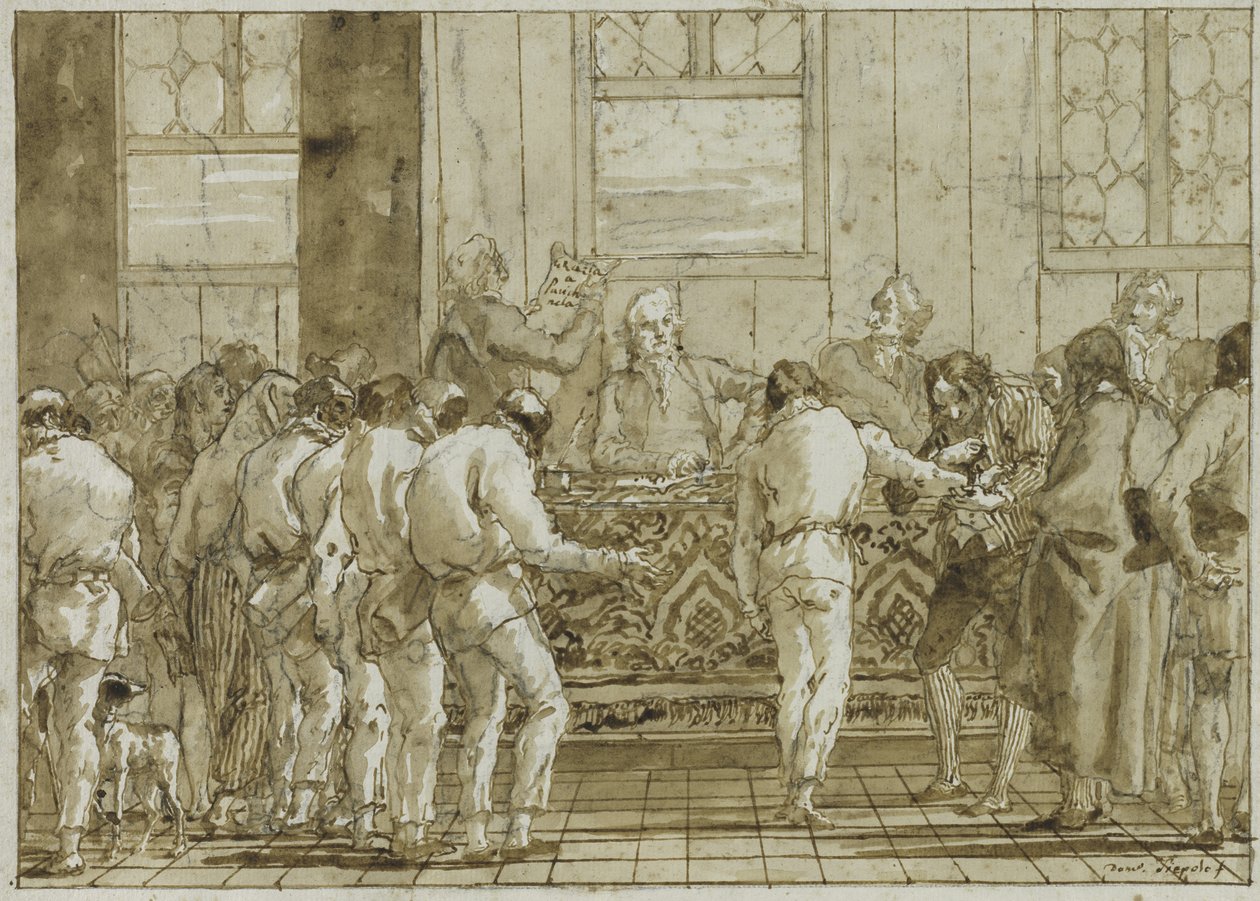 Het proces, ca. 1790 door Giovanni Battista Tiepolo