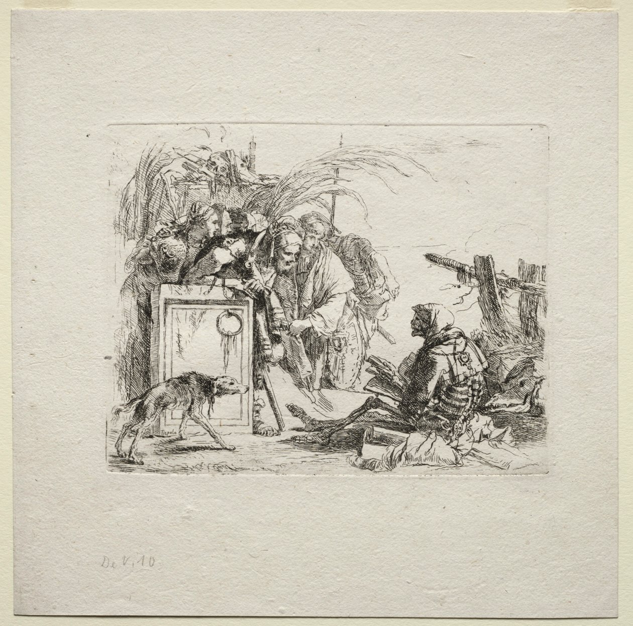 Verschillende Caprices: De Dood Geeft Audiëntie, 1785 door Giovanni Battista Tiepolo