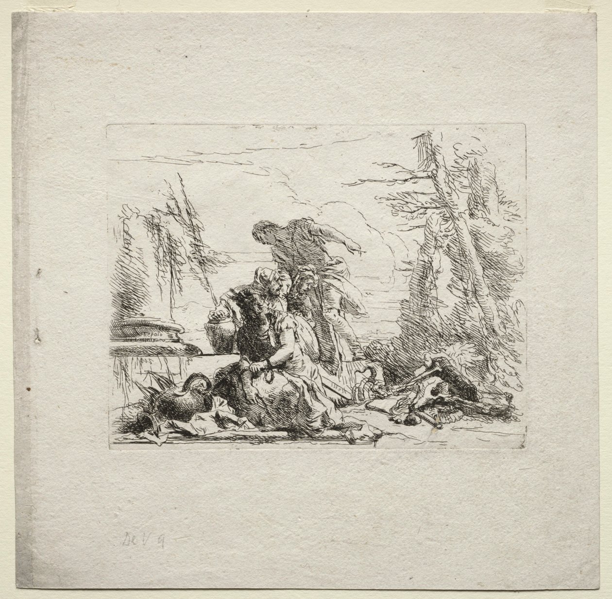 Verschillende grillen: De vrouw in handboeien, 1785 door Giovanni Battista Tiepolo