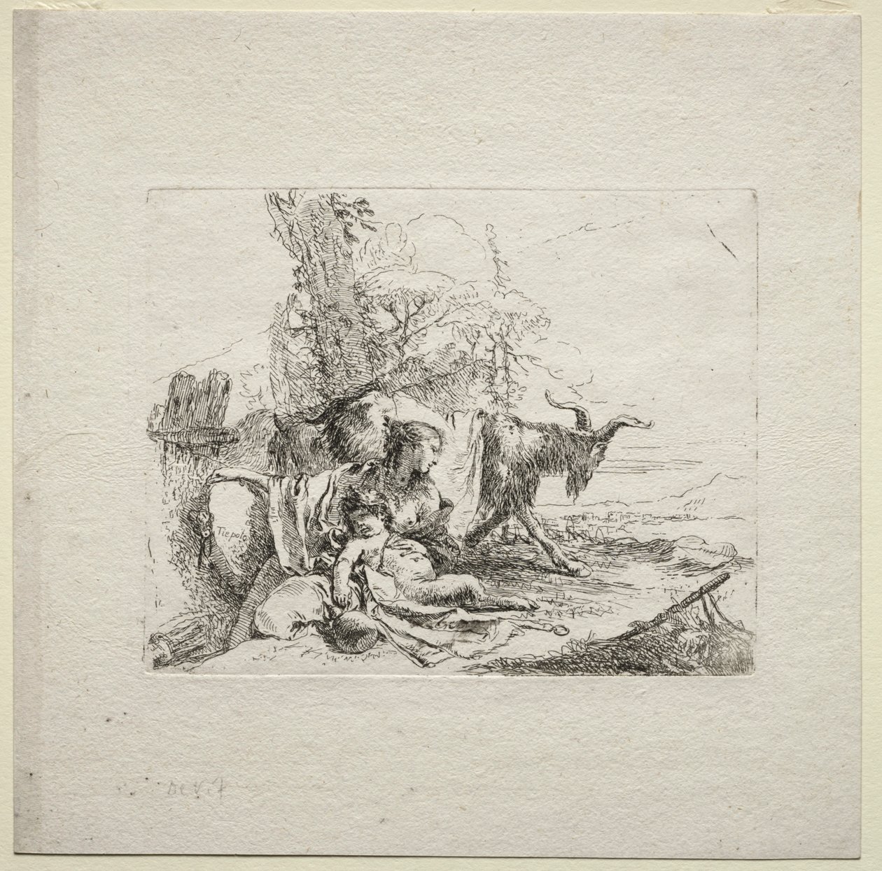 Verschillende Caprices: De vrouw met de tamboerijn, 1785 door Giovanni Battista Tiepolo