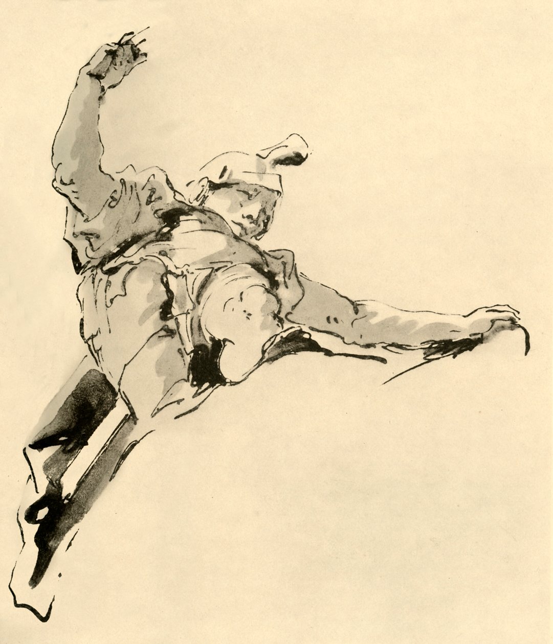 Krijger staande op Wolken door Giovanni Battista Tiepolo